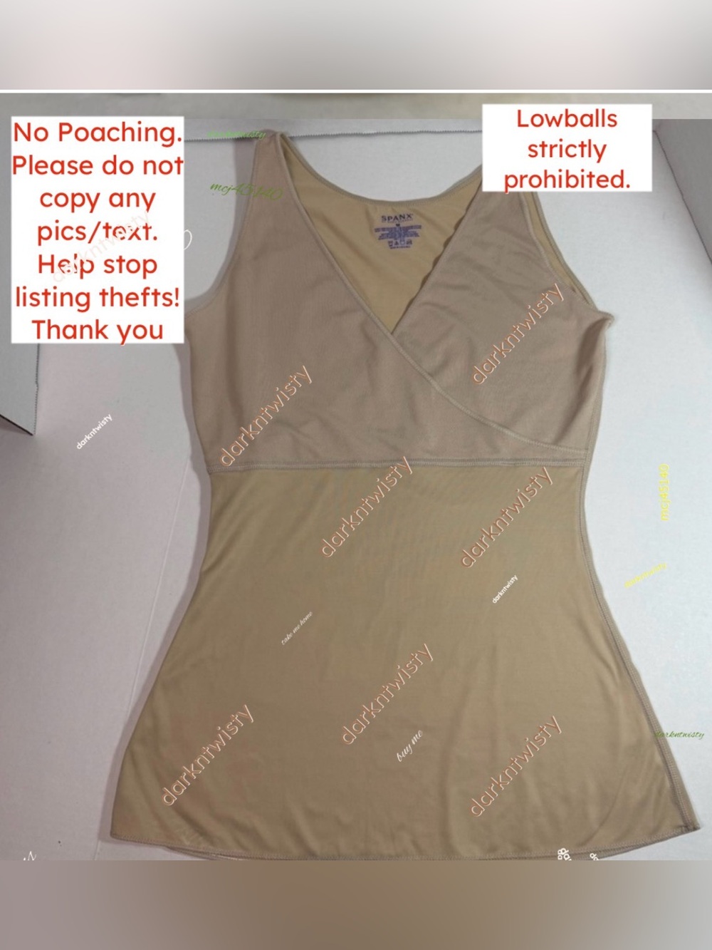 Spanx Vneck Compression Tank Nude/Beige Medium